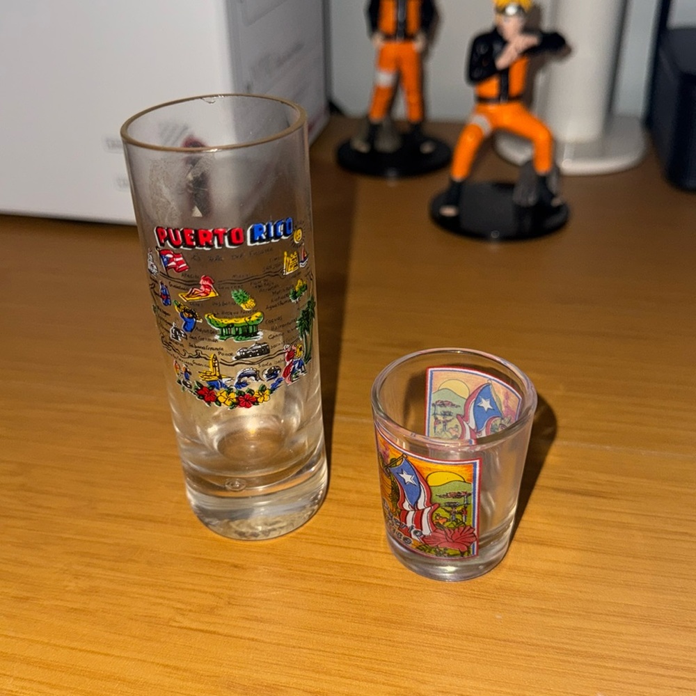 2 PUERTO RICO Shot Glass Souvenir Shot Glasses Big & Tall
